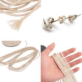 img 3 attached to 🧶 High-quality Macrame Cord: 4mm x 240yd, 100% Natural Cotton Rope for Handmade Plant Hangers & Wall Hangings