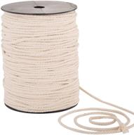 🧶 high-quality macrame cord: 4mm x 240yd, 100% natural cotton rope for handmade plant hangers & wall hangings logo