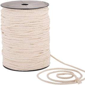 img 4 attached to 🧶 High-quality Macrame Cord: 4mm x 240yd, 100% Natural Cotton Rope for Handmade Plant Hangers & Wall Hangings