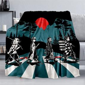 img 4 attached to 🛋️ Micro Fleece Anime Throw Blanket | Warm, Soft Blanket for Kids & Adults | Couch, Bedding, Sofa | 60×50 inches