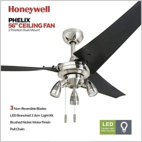 img 3 attached to Honeywell Ceiling Fans 50611 01 Brushed
