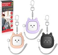 stay safe with the safe sound personal alarm 3 pack - 130 db loud siren song emergency safety alarm keychain with led light: perfect self defense siren - safety alarm for women, men, children, elderly (black/purple/soft pink) logo