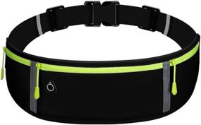 img 4 attached to 🏃 Y&R Direct Men's Fanny Pack – Ultimate Running Belt with iPhone XR XS 8 X 7+ Samsung Note Galaxy Compatibility for Workout, Running, Cycling, Gym – Black-001