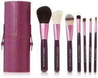 💄 zoreya 7-piece professional makeup brush set with premium synthetic fiber in luxurious purple cone case logo