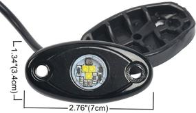 img 1 attached to 🔴 YaeCCC 4-Pack Красных LED фонариков Rock Lights - Водонепроницаемые подсветки для кузова, освещающие трассы для автомобиля, грузовика, квадроцикла, мотовездехода, внедорожника, лодки.