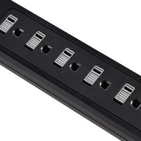 img 1 attached to 🔌 Power up Safely with Amazon Basics 6-Outlet Surge Protector Power Strip - 1000 Joule, Black, including 2 USB Ports