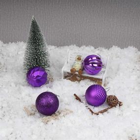 img 1 attached to 🎄 Dohance Christmas Balls Ornaments: Shatterproof Xmas Baubles Set for Tree Decor (Purple, 2.36")