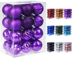 img 4 attached to 🎄 Dohance Christmas Balls Ornaments: Shatterproof Xmas Baubles Set for Tree Decor (Purple, 2.36")