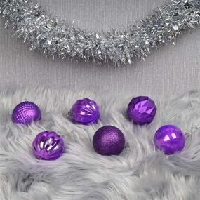 img 3 attached to 🎄 Dohance Christmas Balls Ornaments: Shatterproof Xmas Baubles Set for Tree Decor (Purple, 2.36")