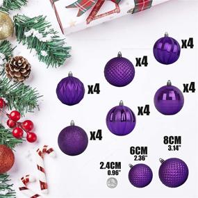 img 2 attached to 🎄 Dohance Christmas Balls Ornaments: Shatterproof Xmas Baubles Set for Tree Decor (Purple, 2.36")