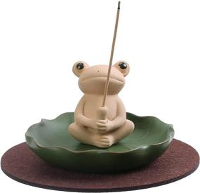 img 4 attached to 🐸 Handmade Ceramic Frog Incense Stick Burner with Lotus Holder - Includes 30 Incense Sticks - Mini Cute Animal Aromatherapy Ornament for Home Decor