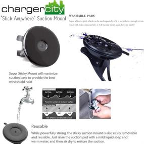 img 1 attached to 🔌 Зарядное устройство ChargerCity с жестким низким профилем, с гелевым основанием и зажимом GripLock для крепления на присоске: идеальное решение для Garmin Striker 4 4cv 4dv эхолота с GPS-навигатором