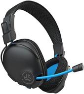 jlab play pro gaming wireless headset: 60+ hour bluetooth 5 playtime with super-low latency for mobile gameplay, retractable boom mic, aux gaming cord compatible with consoles logo