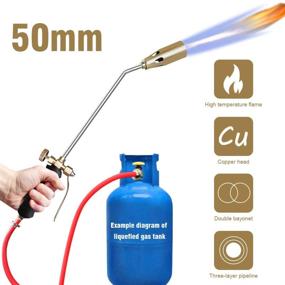 img 3 attached to 🔥 FASTTOBUY Propane Torch Weed Burner Torch with 50 inch Hose - Adjustable Flame Control for Welding, Soldering, Brazing, Heating, Thawing, Weeding, and BBQ