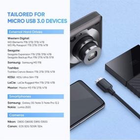 img 2 attached to 🔌 UGREEN USB-C to USB 3.0 Micro B Cable: Fast Charging & Data Transfer for Samsung Galaxy S5, Note 3, Seagate, WD, Toshiba External Hard Drives, Cameras - 3 Feet