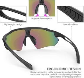 img 2 attached to 🚴 UV400 Polarized Cycling Glasses with TR90 Frame & 5 Interchangeable Lenses - Sports Sunglasses