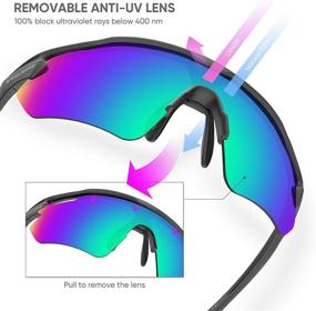 img 3 attached to 🚴 UV400 Polarized Cycling Glasses with TR90 Frame & 5 Interchangeable Lenses - Sports Sunglasses