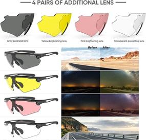 img 1 attached to 🚴 UV400 Polarized Cycling Glasses with TR90 Frame & 5 Interchangeable Lenses - Sports Sunglasses