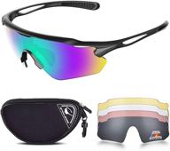 🚴 uv400 polarized cycling glasses with tr90 frame & 5 interchangeable lenses - sports sunglasses logo