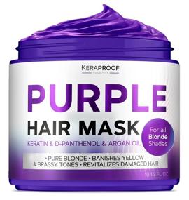 img 4 attached to 🟣 Purple Hair Mask: Top-rated Silver, Blonde & Colored Hair Treatment for Women & Men - No Yellow or Orange Shade! 10.15 Oz