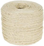 🔗 versatile twisted sisal rope (1/4 inch, 1000 feet) - perfect for décor, diy projects, scratching posts, marine applications, tie-downs, wicker chairs! logo