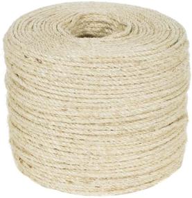 img 1 attached to 🔗 Versatile Twisted Sisal Rope (1/4 Inch, 1000 Feet) - Perfect for Décor, DIY Projects, Scratching Posts, Marine Applications, Tie-Downs, Wicker Chairs!