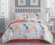 🏖️ the avondale manor belize 6-piece coastal twin comforter sheet set: ultra-soft microfiber, reversible, hypoallergenic bedspread in coral - perfect for a comfortable beach bedding experience! logo