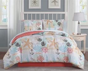 img 4 attached to 🏖️ The Avondale Manor Belize 6-Piece Coastal Twin Comforter Sheet Set: Ultra-Soft Microfiber, Reversible, Hypoallergenic Bedspread in Coral - Perfect for a Comfortable Beach Bedding Experience!