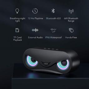 img 1 attached to 🔊 Портативная беспроводная колонка LESHP с градиентным светом | Bluetooth 5.0 | 3D стерео | IPX6 водонепроницаемость | 15 часов воспроизведения | Дом, уличный отдых, путешествия