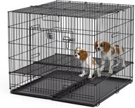 🏠 convenient and secure: midwest homes for pets puppy playpen with floor grid logo