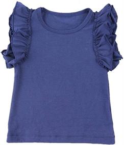 img 2 attached to 👚 Stylish Double Ruffle Tank Top for Little Girls by Wennikids