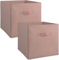 📦 dii non woven polyester large pink storage bin set - pack of 2 logo