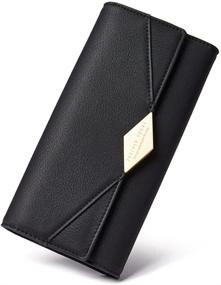 img 4 attached to 👛 Stylish Leather Trifold Wallet - Designer Women's Handbags & Wallets