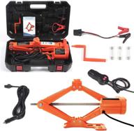 🚗 convenient & efficient 5 ton electric car floor jack: all-in-one automatic scissor lift set with 12v remote control for suvs - includes essential tools for tire change & emergency repairs logo