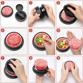 img 2 attached to 🍔 Luxiv 3 in 1 Burger Press: Make Perfect Stuffed Burgers with Non-Stick Sliders - Includes 100p Burger Paper for BBQ (Black)