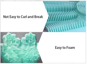 img 3 attached to 🧤 Silicone Reusable Cleaning Brush Heat Resistant Scrubber Gloves - Dishwashing Gloves for Housework, Kitchen Clean, Bathroom, Bathing, Car Washing | 1 Pair (13.6" Large)