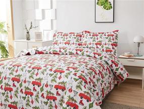 img 3 attached to Ferdilan Christmas Bedspread Reversible Breathable Bedding