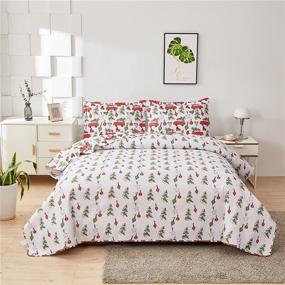 img 2 attached to Ferdilan Christmas Bedspread Reversible Breathable Bedding