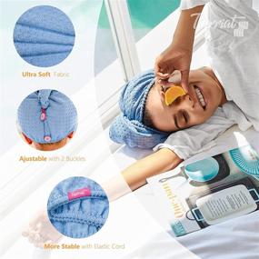 img 3 attached to 🚿 Tuerriat Microfiber Hair Towel: Super Absorbent Hair Wrap for Women - Anti-Frizz, Anti-Breakage, Quick Dry Turban - Hands-Free Design - 10.24 X 29.53 Inches