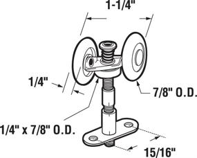 img 1 attached to 🚪 Optimized Prime-Line N 6534 Tandem Roller for Bi-Fold Doors with 7/8-Inch Nylon Wheels