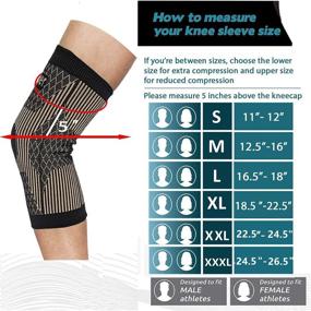 img 2 attached to Copper Knee Brace: Compression Sleeve for Sports, Workout, Arthritis Pain Relief, and Support - Single Unit