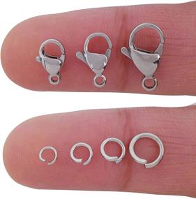 img 3 attached to Versatile 60 PCS Stainless Steel Lobster Claw Clasps & 200 PCS Jump Rings Set: Ideal for Jewelry Making