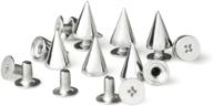 bastex 205pcs studs and spikes: metal punk studs and spikes for clothing, diy leather craft, and jacket complete with bullet cone spike and screw back options logo