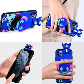 img 1 attached to HikerClub Galaxy S21 5G Case - Stitch Phone Case 3D Cartoon Protective Cover Cute Soft Silicone Case With Phone Stand And Detachable Long Lanyard For Children Girls (Stitch