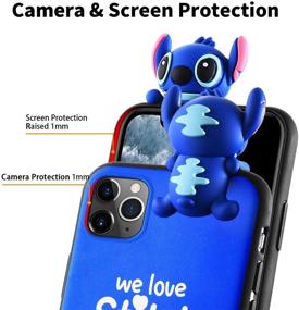 img 3 attached to HikerClub Galaxy S21 5G Case - Stitch Phone Case 3D Cartoon Protective Cover Cute Soft Silicone Case With Phone Stand And Detachable Long Lanyard For Children Girls (Stitch