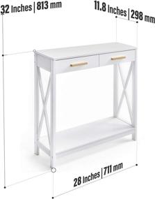 img 3 attached to White 2-Tier Compact Sofa and Console Table by Prosumer's Choice: Elegant Entryway or Hallway Side Table for Living Room, Office, Corridor