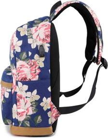 img 2 attached to Spalison Striped Backpack Daypack Flowers Blue Backpacks and Kids' Backpacks