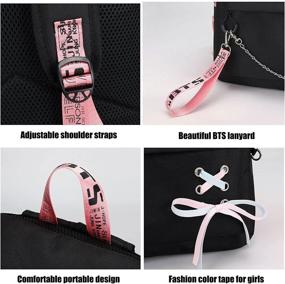 img 1 attached to 🎒 JINJU KPOP BTS Jimin Suga Jin Taehyung V Jungkook Korean Casual Backpack: The Ultimate Daypack for College and School