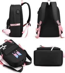 img 2 attached to 🎒 JINJU KPOP BTS Jimin Suga Jin Taehyung V Jungkook Korean Casual Backpack: The Ultimate Daypack for College and School