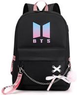 🎒 jinju kpop bts jimin suga jin taehyung v jungkook korean casual backpack: the ultimate daypack for college and school logo